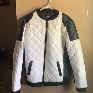 Faux leather racing styled jacket